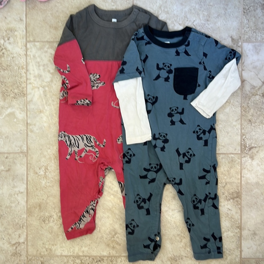 Tea Collection Boys Baby Buttoned Long Sleeve Pants Lot (x2) - Size 12-18M